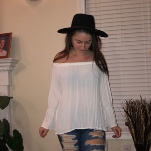 Off the shoulder white blouse